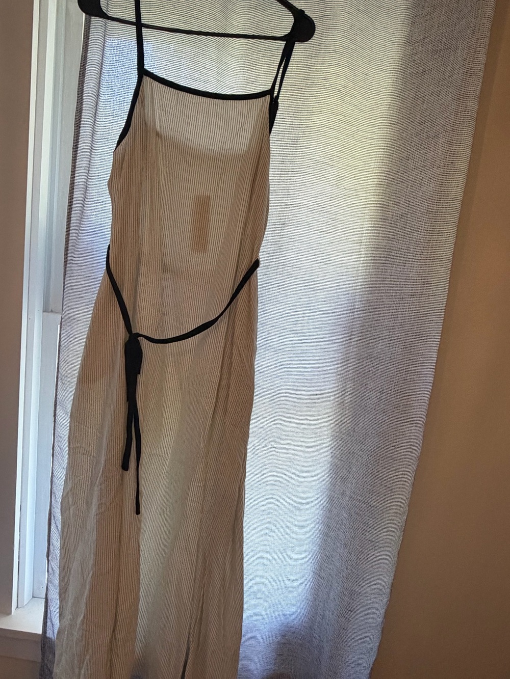 Doe & Rae Beige Maxi Dress with Black Trim